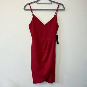 Lulu's NWT Forever Your Girl Red Bodycon Mini Wrap Dress